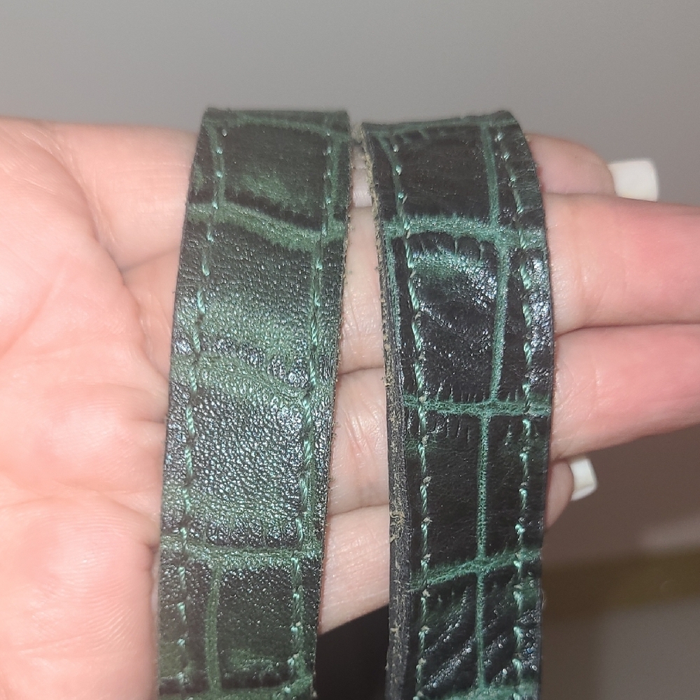 Patricia Nash Green Crocodile Embossed Satchel 10th Year Anniversary W/ Dustbag - Picture 9 of 11